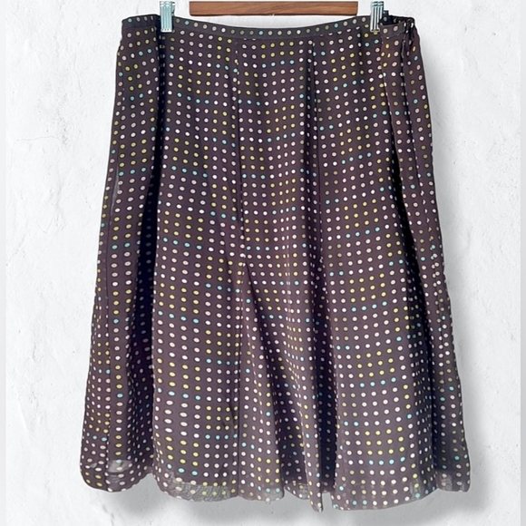 Elisabeth Dresses & Skirts - Plus Size+ Brown Polka Dot Midi Skirt Elisabeth by Liz Claiborne Sz 16W
